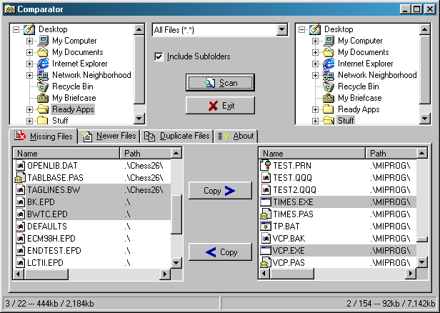 Comparator Screenshot